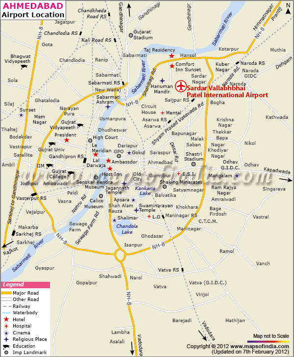 Airport Map of Ahmedabad