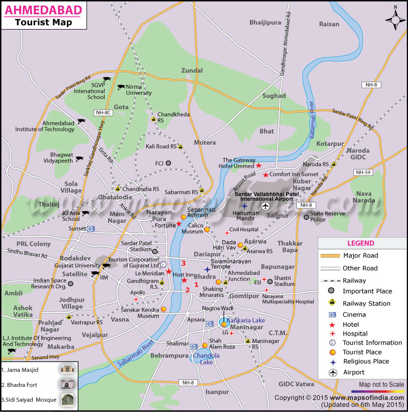 Tourist Map of Ahmedabad