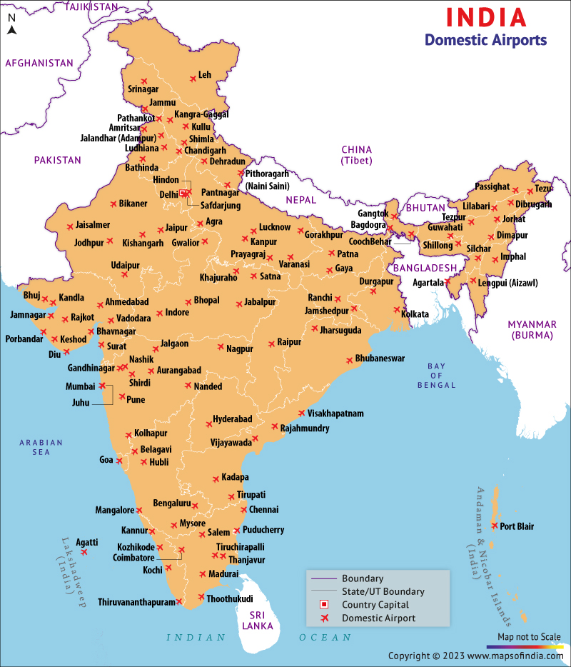 Domestic Airports Map In India Domestic Airports Airport Map India Images