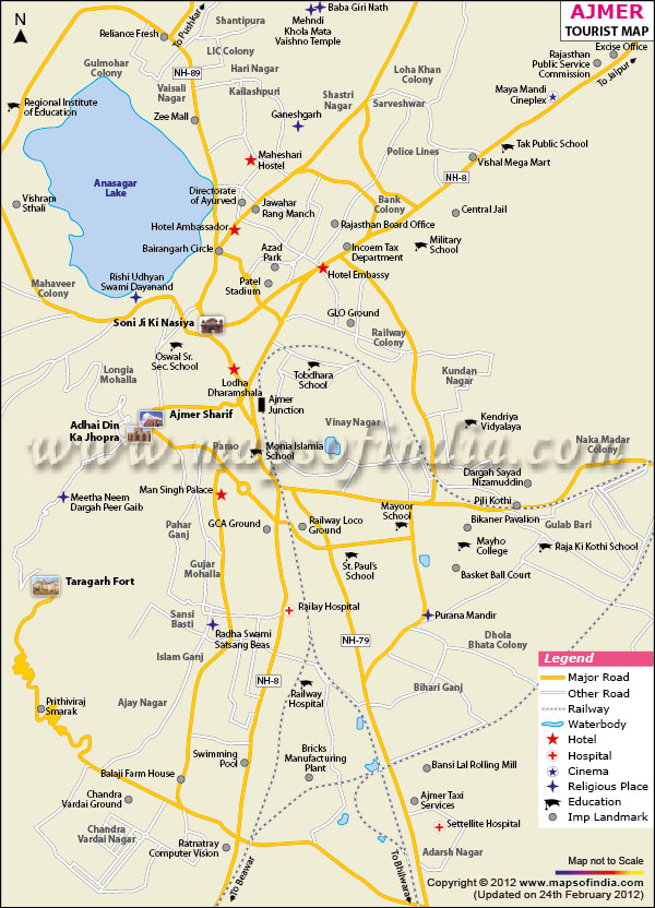 Ajmer Tourist Map