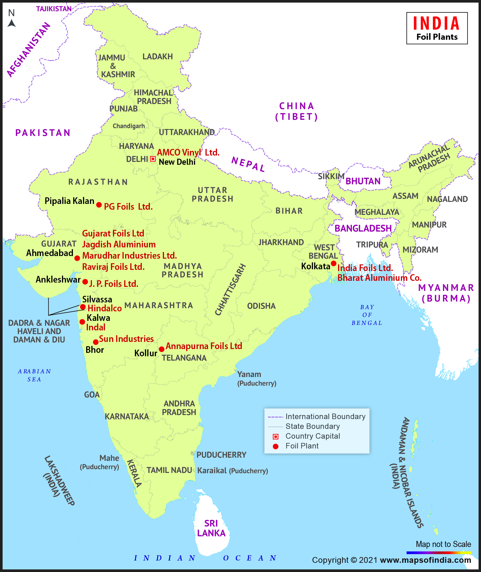 Foil Map of India