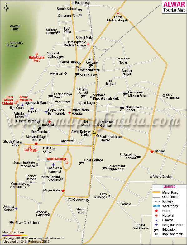 Alwar Tourist Map