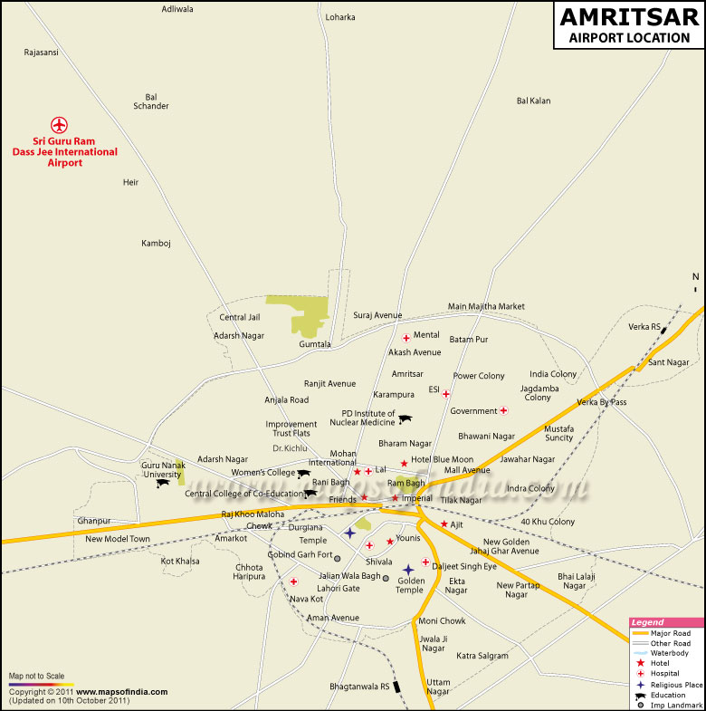 Map of Amritsar International Airport