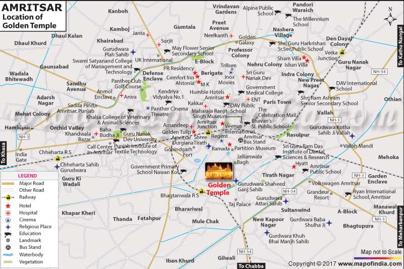 Location of Golden Temple