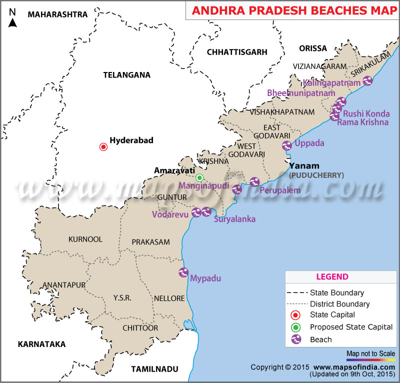 Andhra Pradesh Beaches Map