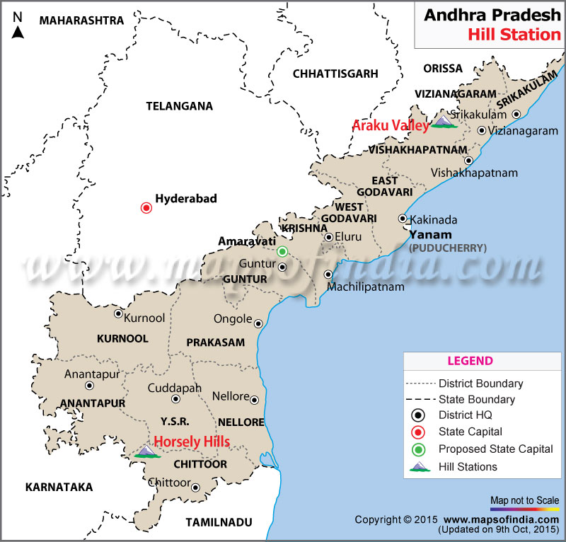 Andhra Pradesh Hill Stations Map