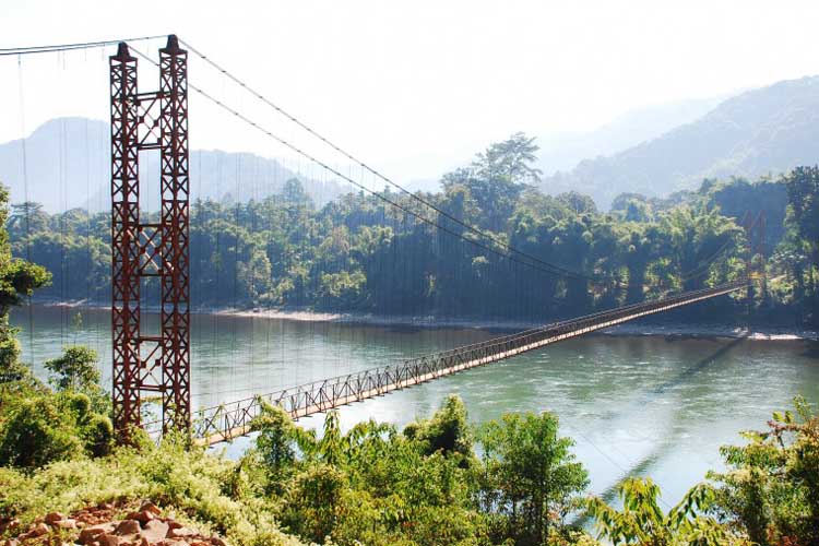 Suspension Bridge Over Yomgo River