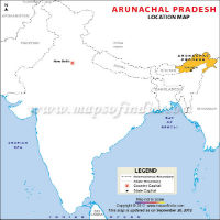 Arunachal Pradesh Location Map