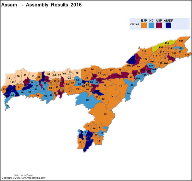 Assam Assembly Election Results 2016