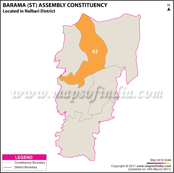 Barama (ST) Assembly Constituency Result Map 2011
