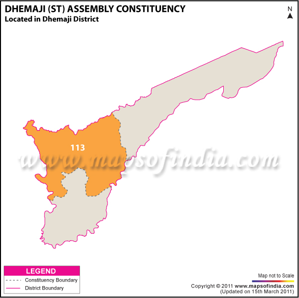 Dhemaji (ST) Assembly Constituency Result Map 2011