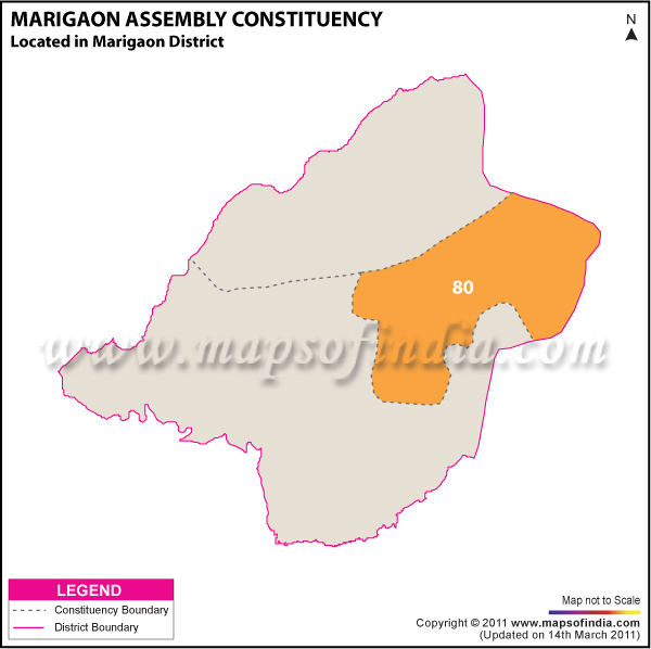 Marigaon Assembly Constituency Result Map 2011