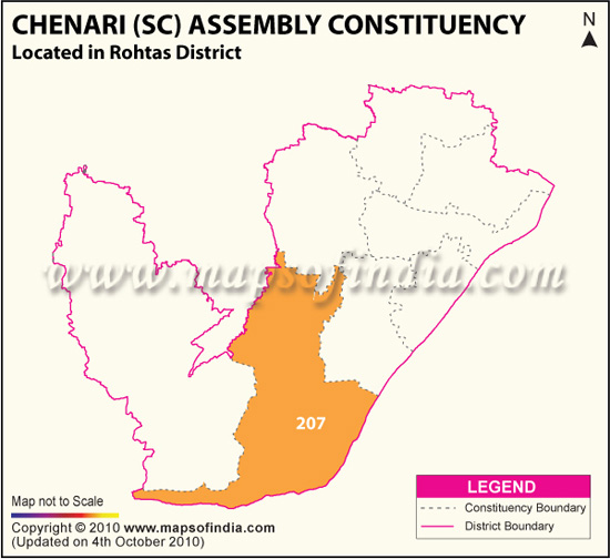 Assembly Constituency Map of Chenari (SC)