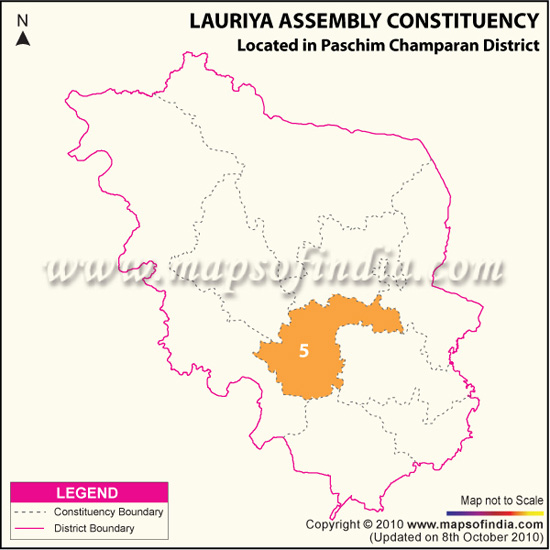 Assembly Constituency Map of Lauriya