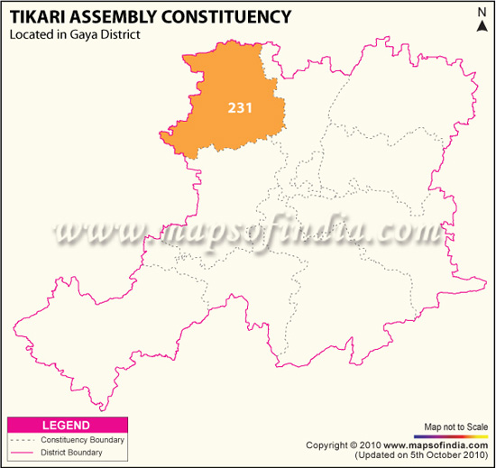 Assembly Constituency Map of Tikari