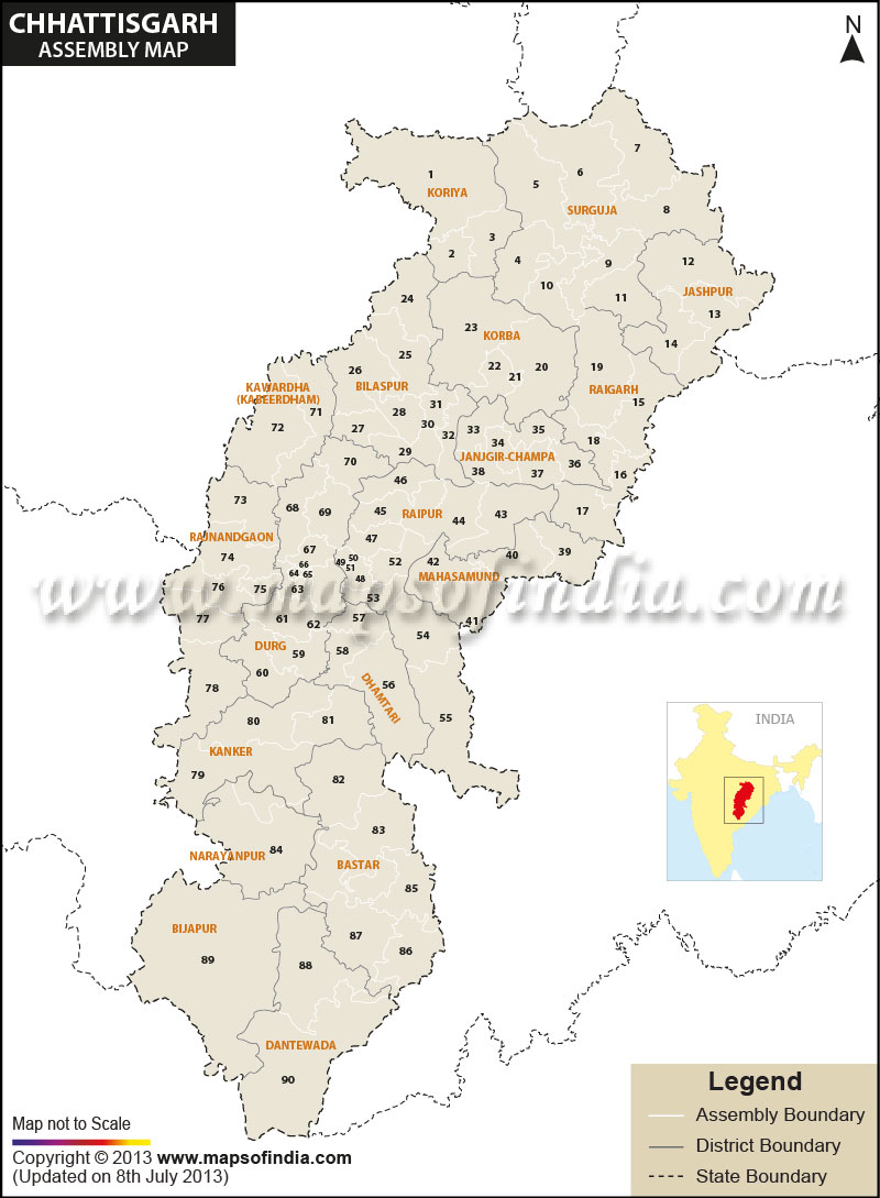 Chhattisgarh Assembly Constituencies Map