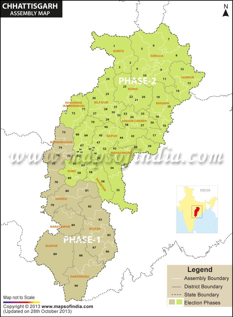 Phase Wise Chhattisgarh Assembly Map