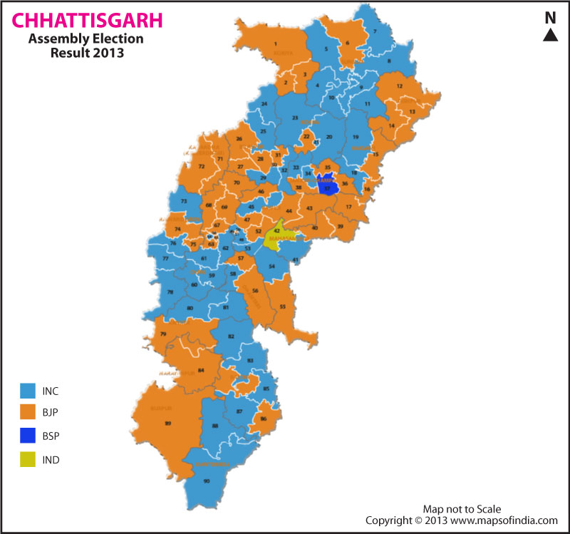 Chhattisgarh Elections 2013 Results