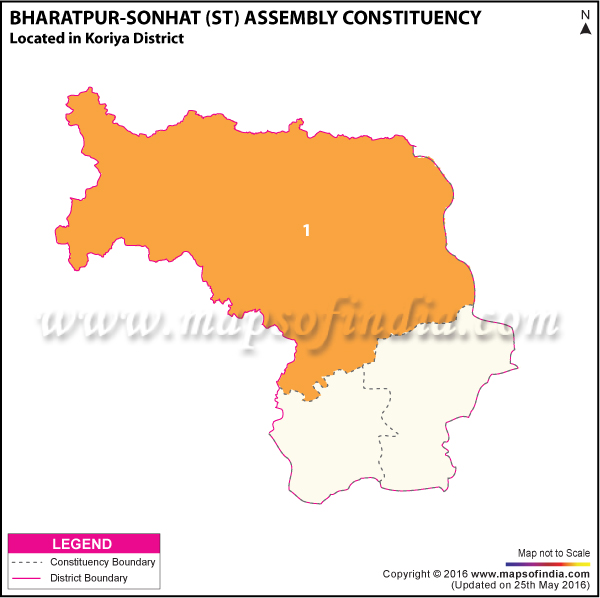 Map of Bharatpur Sonhat Assembly Constituency