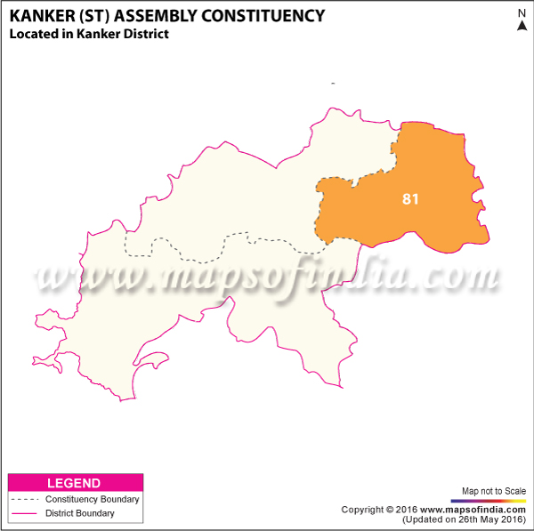 Map of Kanker Assembly Constituency