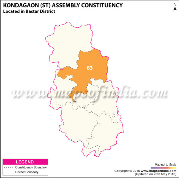 Map of Kondagaon Assembly Constituency