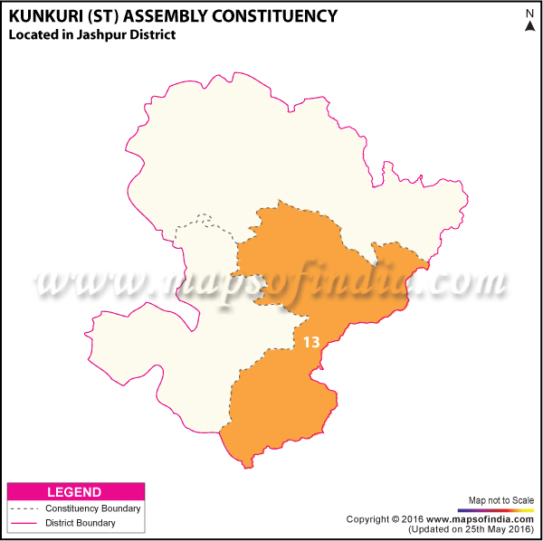 Map of Kunkuri Assembly Constituency