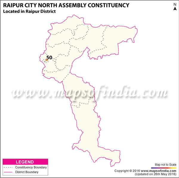 Map of Raipur City North Assembly Constituency