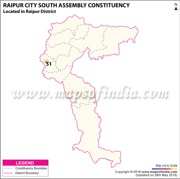 Map of Raipur City South Assembly Constituency