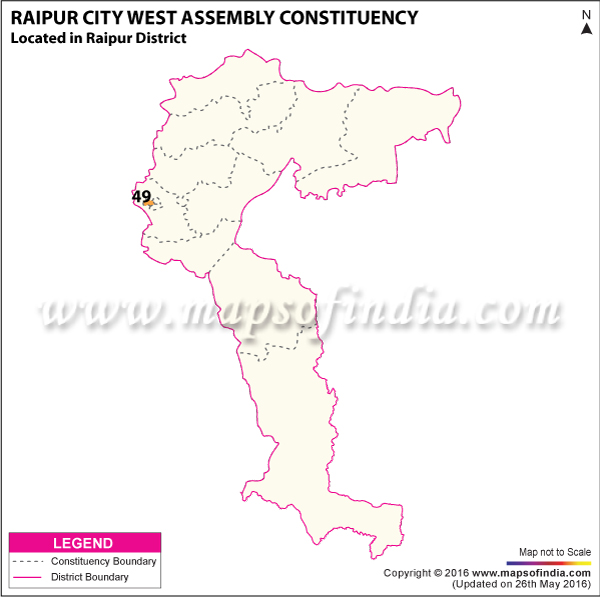 Map of Raipur City West Assembly Constituency