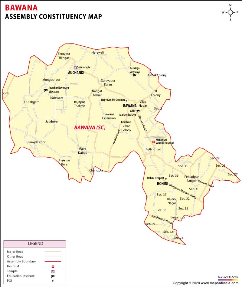  Constituency Map of Bawana 2020