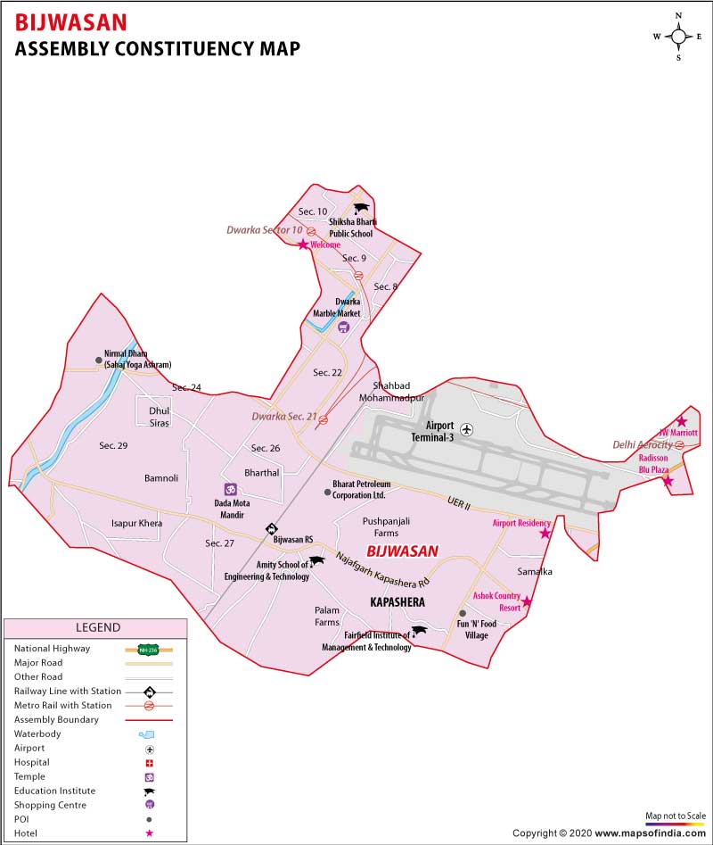  Contituency Map of Bijwasan 2020