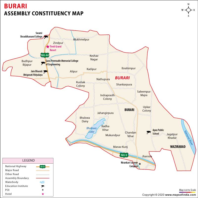  Contituency Map of Burari 2020