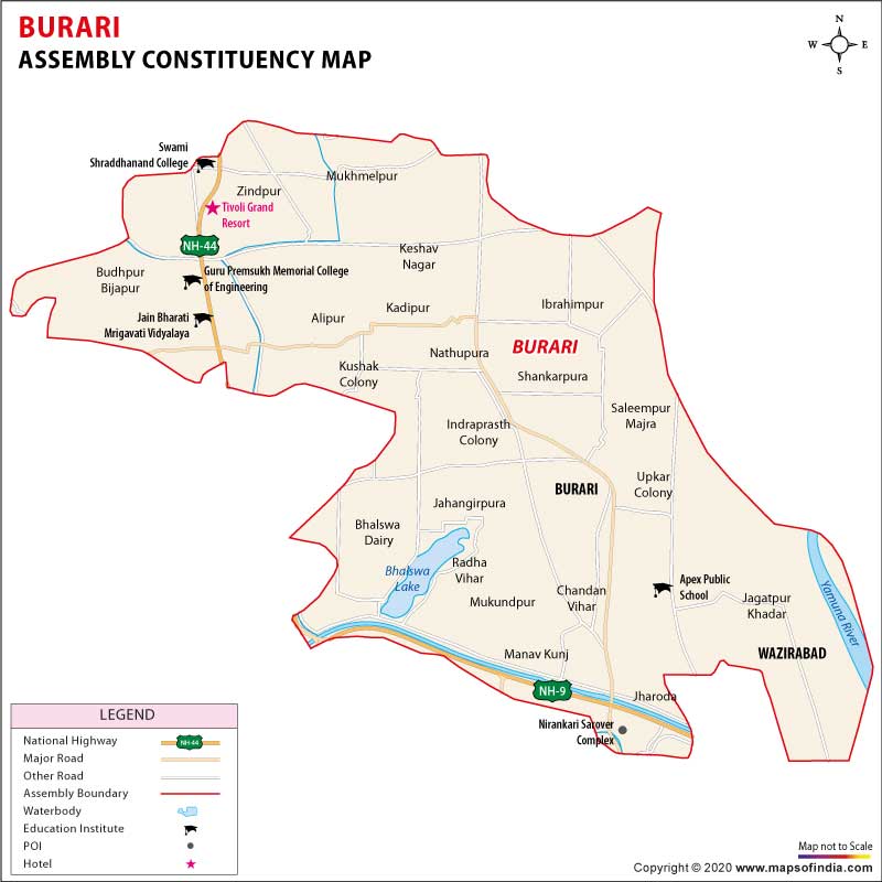  Contituency Map of Burari 2025