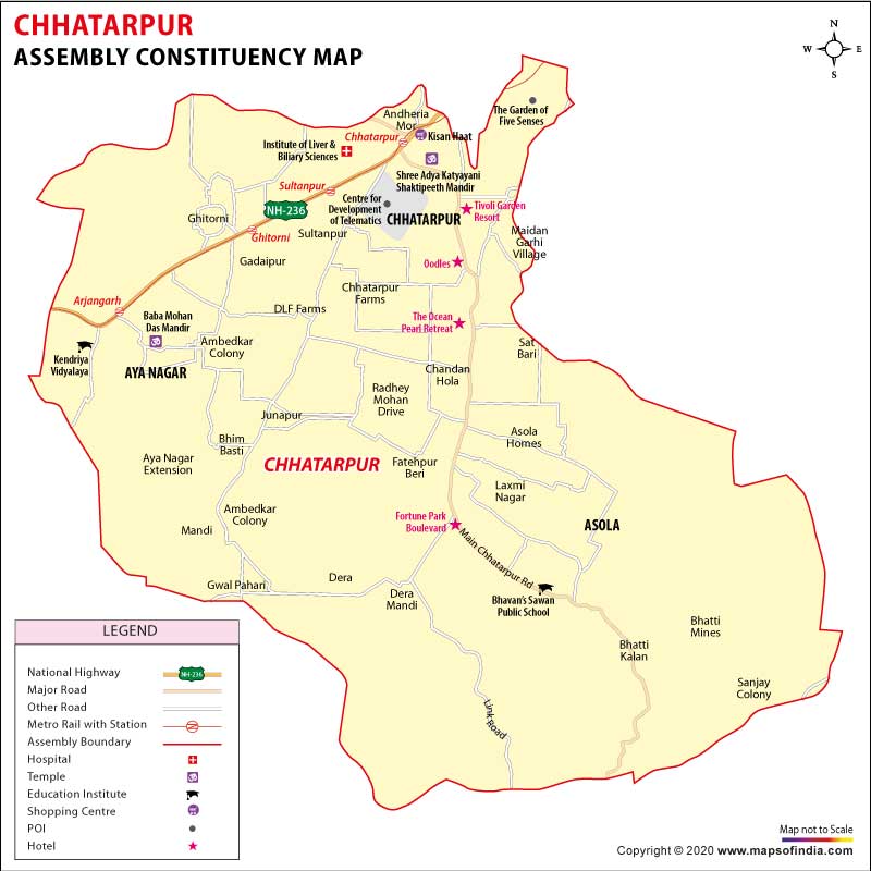 Map of Chhatarpur Assembly Constituency 2020