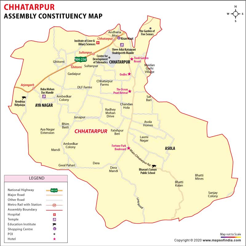 Map of Chhatarpur Assembly Constituency 2025