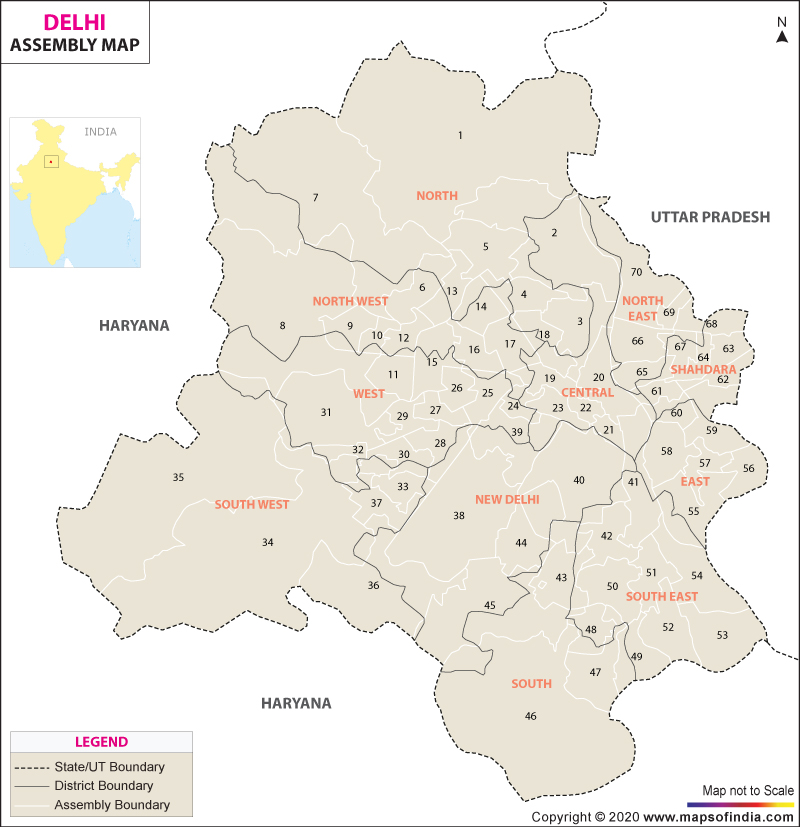 Delhi Assembly Map 2020 