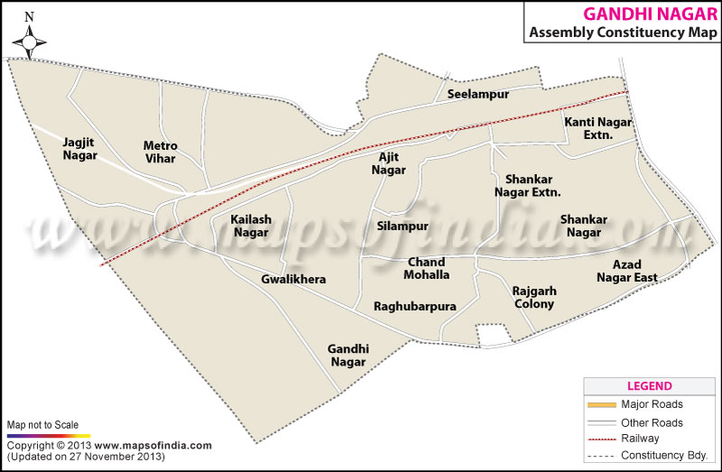 Map of Gandhi Nagar Assembly Constituency