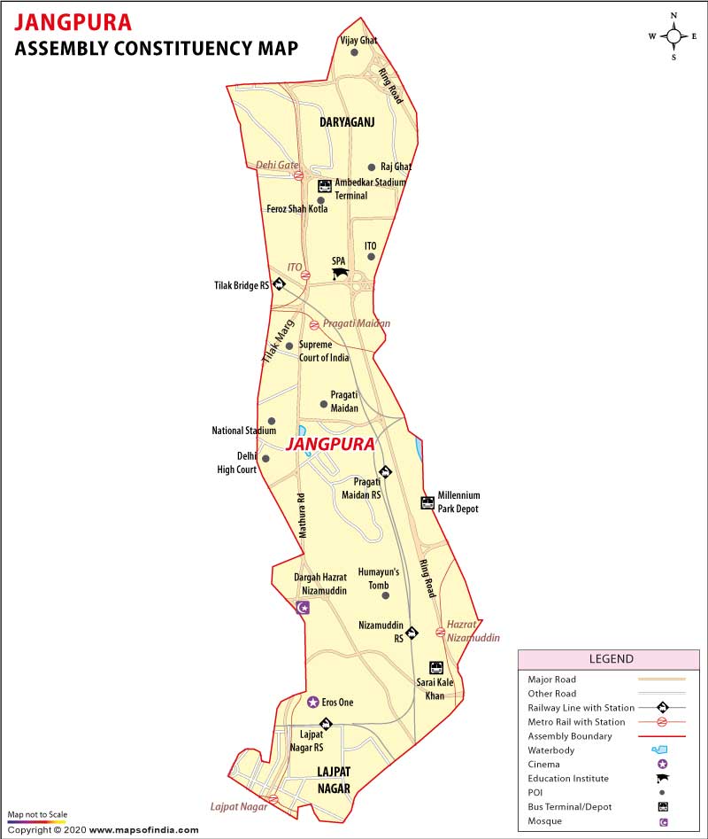 Map of Jangpura Assembly Constituency 2020
