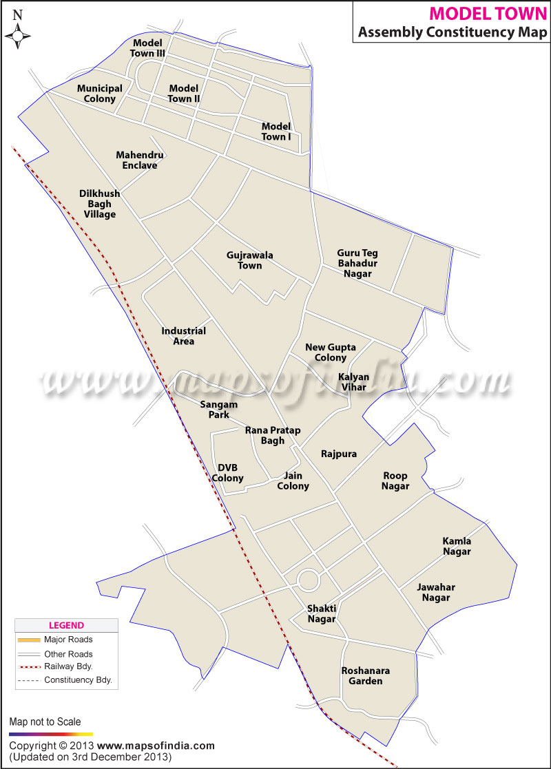 Map of Model Town Assembly Constituency