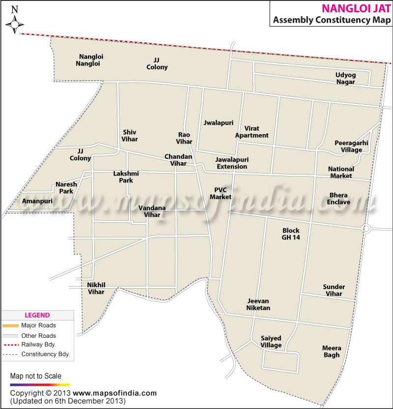 Map of Nangloi Jat Assembly Constituency
