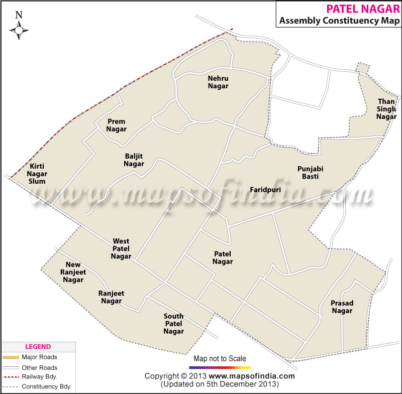 Map of Patel Nagar Assembly Constituency