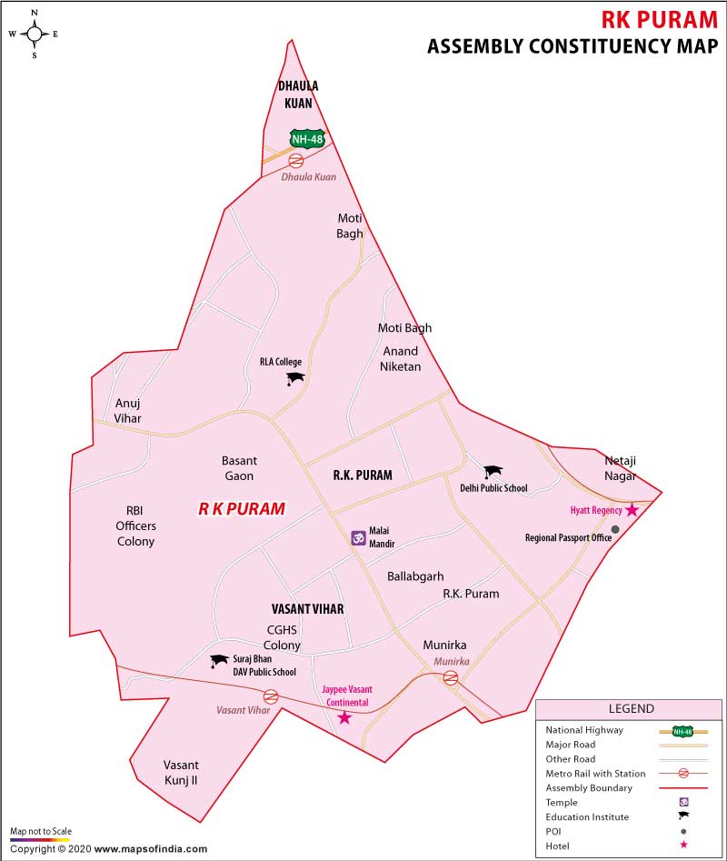 Map of R K Puram Assembly Constituency 2020