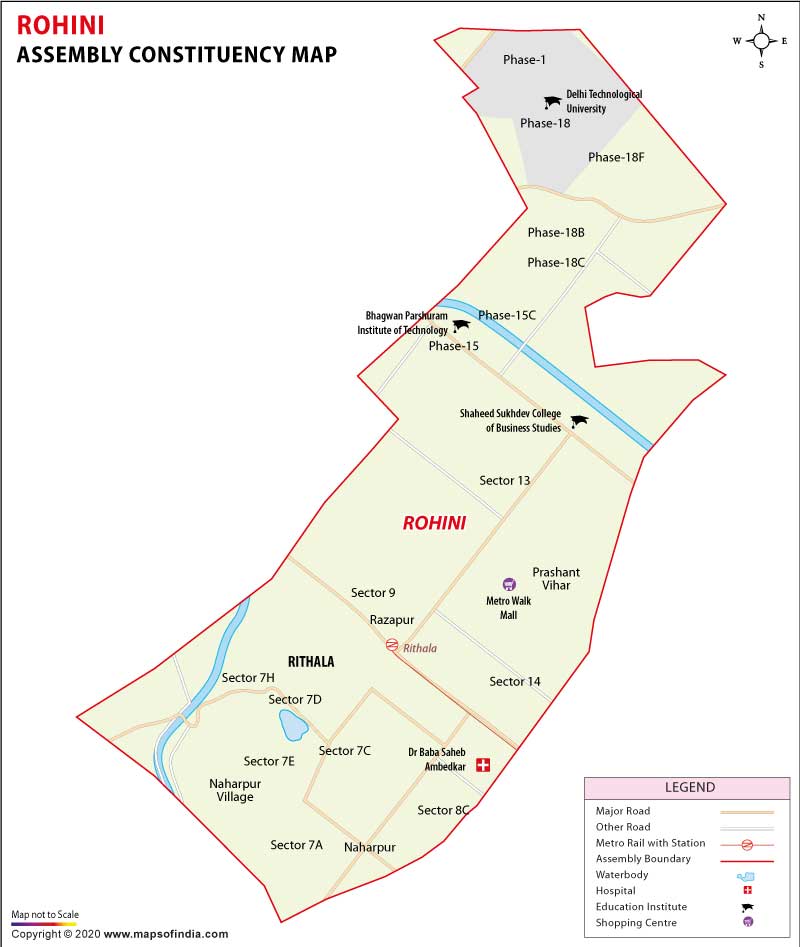 Map of Rohini Assembly Constituency 2025