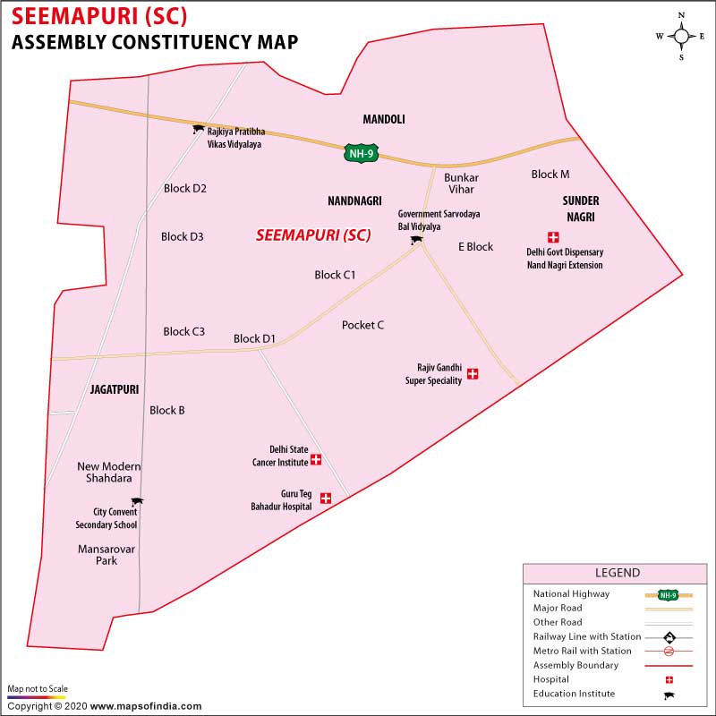  Contituency Map of Seemapuri 2020