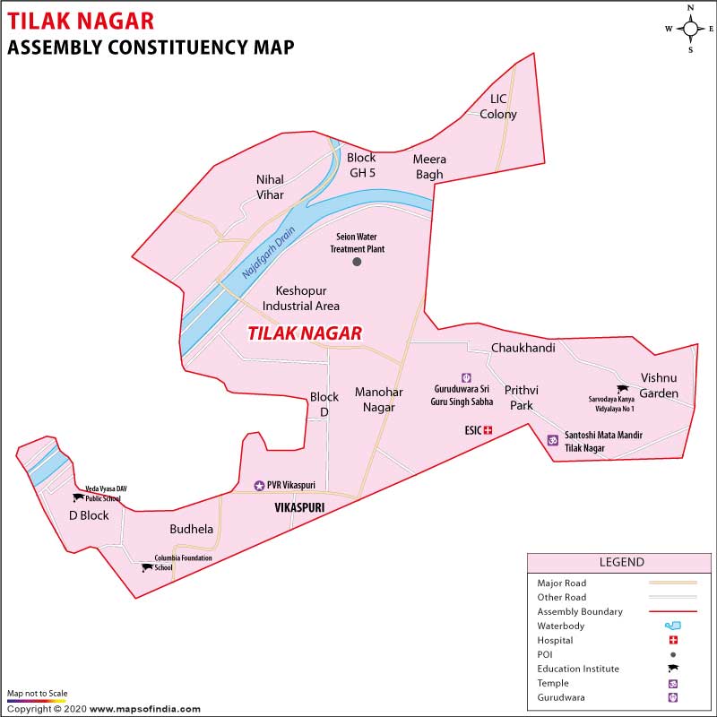 Contituency Map of Tilak Nagar 2025