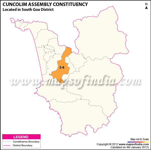 Assembly Constituency Map of Cuncolim