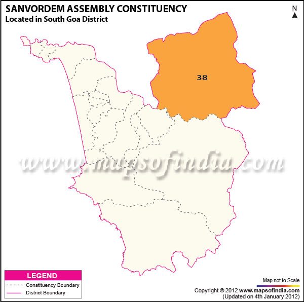 Assembly Constituency Map of Sanvordem Assembly Constituency Map of Sanvordem