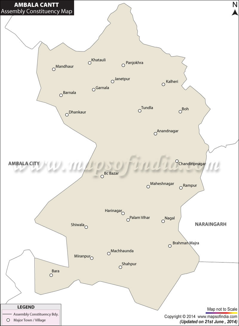 Map of Ambala Cantt Assembly Constituency