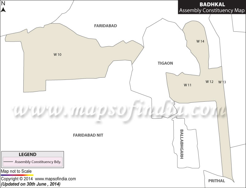 Map of Badhkal Assembly Constituency
