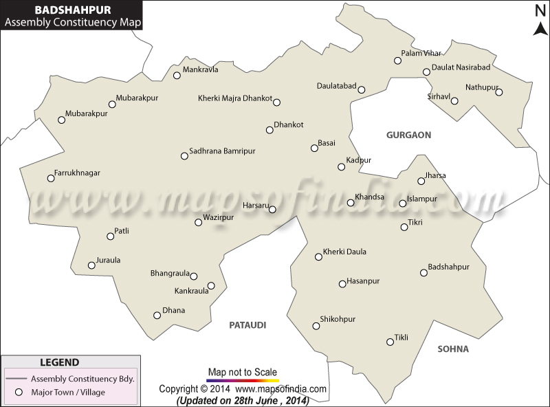Map of Badshahpur Assembly Constituency